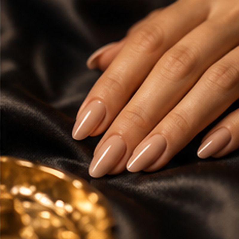 Manucure soignée au vernis nude